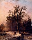 Barend Cornelis Koekkoek Forest In Winter painting